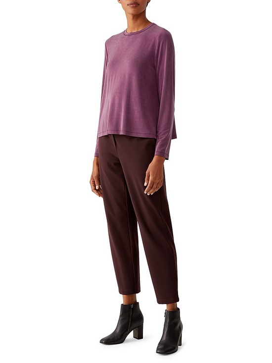 Eileen Fisher Tops - EILEEN FISHER Sueded Cupro Long-Sleeve Crewneck Top